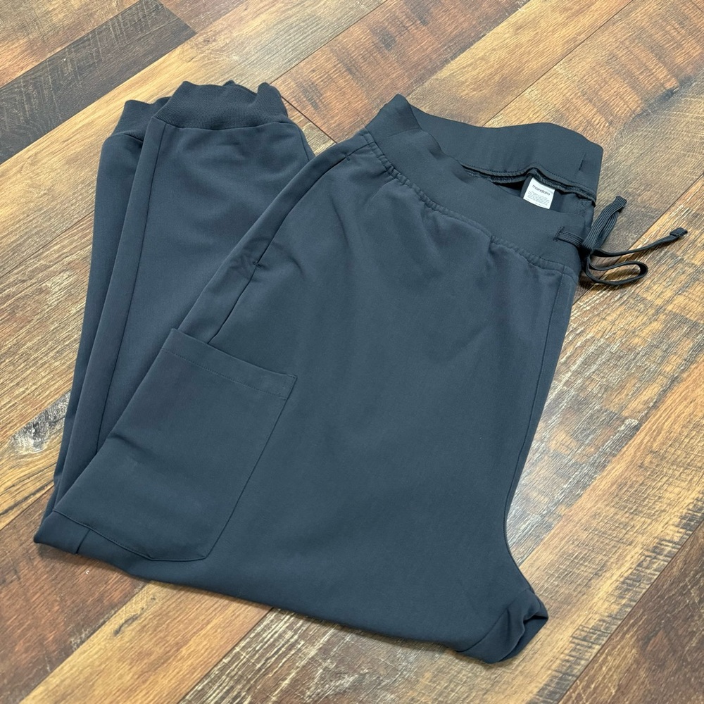 Mandala Pewter Grey High Waisted Jogger Scrub Pants XL Petite